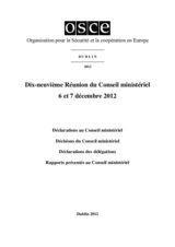 Final Document of the Nineteenth Meeting of the Ministerial Council, Dublin, 6-7 December 2012 (fr)