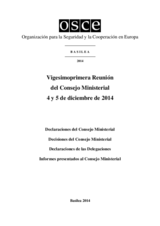 Final Document of the Twenty-First Meeting of the Ministerial Council, Basel, 4-5 December 2014 (es)