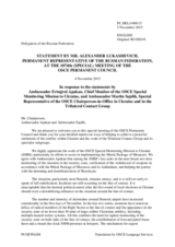 Statement by the Delegation of the Russian Federation in response to the report by Ambassador Ertugrul Apakan and to the update by Ambassador Martin Sajdik