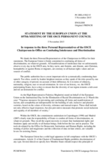 Statement by the Luxembourgian EU Presidency in response to the reports by the Personal Representatives of the OSCE Chairperson-in-Office on Tolerance