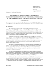 Statement by the Delegation of the Russian Federation in response to the address by the Co-Chairmen of the Minsk Group and to the reports on the Conflict Dealt with by the OSCE Minsk Conference