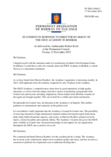 Statement by the Delegation of Norway in response to the report by the Director of the OSCE Academy in Bishkek, Mr. Maxim Ryabkov