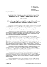 Statement by the Delegation of Germany on the meeting of the foreign ministers of France, Germany, Russia and Ukraine on 6 November in Berlin