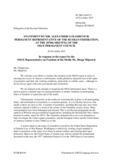 Statement by the Delegation of the Russian Federation in response to the report by the OSCE Representative on Freedom of the Media, Ms. Dunja Mijatović