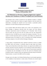 Statement by the Luxembourgian EU Presidency on the ongoing aggression against Ukraine and violations of OSCE principles and commitments by the Russian Federation