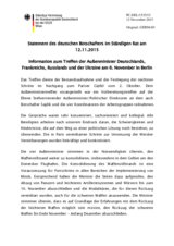 Information zum Treffen der Außenminister Deutschlands, Frankreichs, Russlands und der Ukraine am 6. November in Berlin