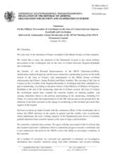 Statement by the Delegation of Armenia in response to the statement by the Co-Chairmen of the OSCE Minsk Group on the latest developments in the Nagorno-Karabakh peace process