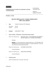 Journal de la 1081ère séance spéciale du Conseil permanent