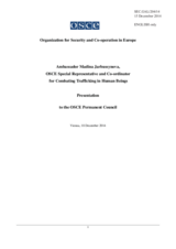 Report by Ambassador Madina Jarbussynova, OSCE Special Representative and Co-ordinator for Combating Trafficking in Human Beings
