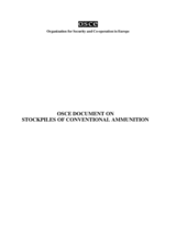 OSCE Document on Stockpiles of Conventional Ammunition