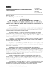 Decisión Nº 685 adición al plan de acción de la OSCE contra la trata de personas: medidas especiales de amparo y asistencia para los niños que son víctimas de la trata