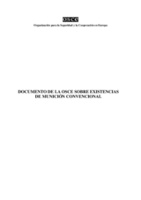 Documento de la OSCE sobre existencias de munición convencional