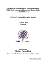 Opening Speech by Michael Georg Link at the OSCE Human Dimension Seminar 2015