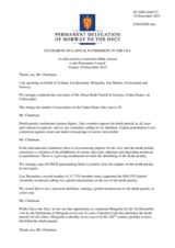 Statement by the Delegation of Norway on the death penalty in the United States of America and abolition of the death penalty in Mongolia