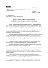 Declaración sobre los Atentados Terroristas en París el 13 de Noviembre