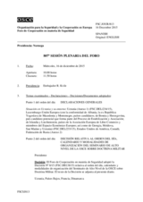 Diario de la 807ª Sesión plenaria del Foro de Cooperación en materia de Seguridad  