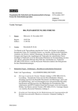 Journal der 804. Plenarsitzung des Forums