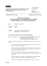 Journal de la 61ère séance commune du Forum pour la coopération en matière de sécurité et du Conseil permanent