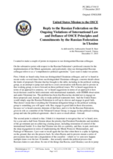 Statement by the Delegation of the United States of America in response to the statement by the Delegation of the Russian Federation on the situation in Ukraine and the need to implement the Minsk agreements