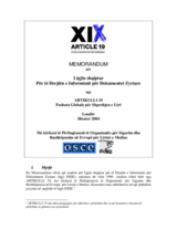 Review of Albanian law on right to information on official documents (sq)