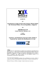 Analysis of draft amendment to Albanian electronic media law on macabre images (sq)