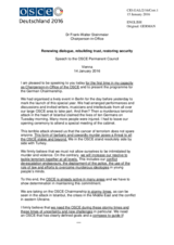 Address by the Chairperson-in-Office of the OSCE, Minister for Foreign Affairs of Germany, H.E. Frank-Walter Steinmeier