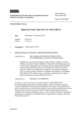 Journal of the 806th Plenary Meeting of the Forum for Security Co-operation