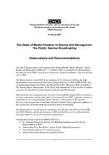 The State of Media Freedom in BiH: The Public Service Broadcasting