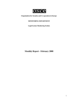 Legal System Monitoring Section Monthly Report - February 2008