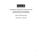 Legal System Monitoring Section Monthly Report - August 2007