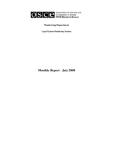 Legal System Monitoring Section Monthly Report - July 2008