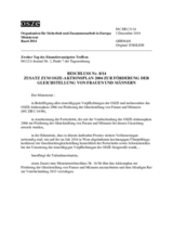 Beschluss Nr. 8/14 über einen Zusatz zum OSZE-Aktionsplan 2004 zur Förderung der Gleichstellung von Frauen und Männer