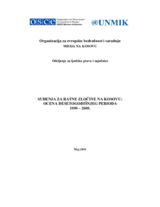 Kosovo's War Crimes Trials: An Assessment Ten Years On (1999-2009) (sr)
