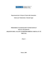 The use of detention in criminal proceedings in Kosovo: Comprehensive review and analysis of residual concerns (Part I) (sq)