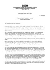 Statement under current issues