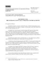 Decisione N.7/14 sulla prevenzione e lotta alla violenza contro le donne