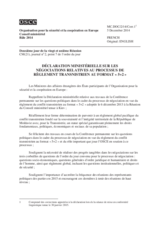 Déclaration ministérielle sur les négociations relatives au Processus de règlement transnistrien au format « 5+2 »