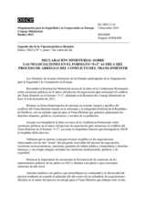 Declaración Ministerial sobre las negociaciones en el formato “5+2” acerca del proceso de arreglo del conflicto del Trans-Dniéster
