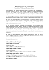 Joint statement on the reforms in the Republic of Moldova's broadcast sector