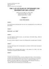 The Law on Basis of Ownership and Proprietary Relations