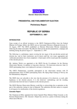 Serbia, Parliamentary and Presidential Elections, First, Round, 21 September 1997: Preliminary Statement