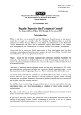 Report by the OSCE Representative on Freedom of the Media, Ms. Dunja Mijatović