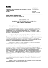 Decisión Nº 3/13 relativa a la libertad de pensamiento, conciencia, religión o creencia