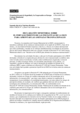 Declaración Ministerial sobre el fortalecimiento de las iniciativas de la OSCE para afrontar las amenazas transnacionales
