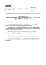Decisión Nº 2/13 relativa al nombramiento del Alto Comisionado de la OSCE para las Minorías Nacionales 