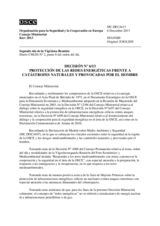 Decisión nº 6/13 protección de las redes energéticas frente a catástrofes naturales y provocadas por el hombre
