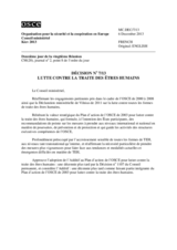 Décision no 7/13 sur la lutte contre la traite des êtres humains 