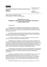 Beschluss Nr. 10/11 Förderung Der Chancengleichheit Für Frauen In Der Wirtschaft