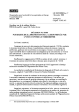 Décision No 10/08 sur la poursuite de la promotion de l’action menée par l’OSCE contre le terrorisme 