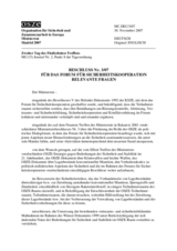 Beschluss Nr. 3/07 über für das Forum für Sicherheitskooperation relevante Fragen